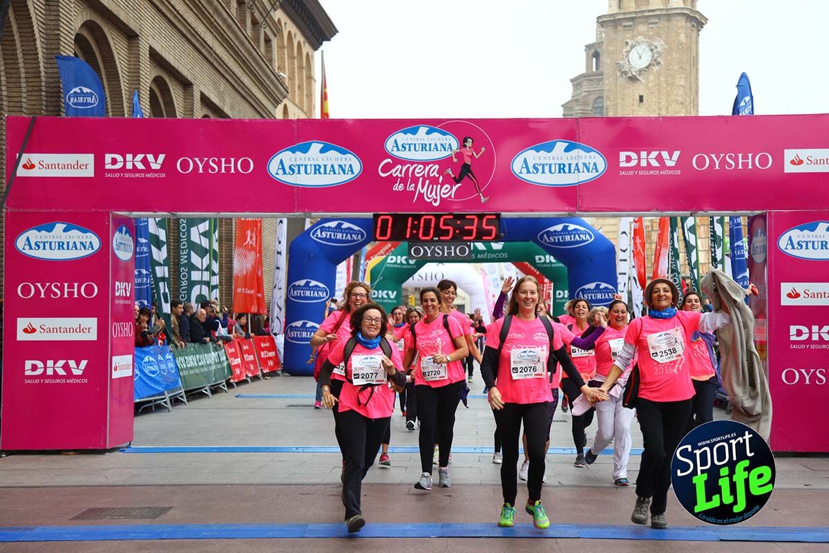 Carrera de la Mujer Zaragoza meta desde 1 h 5 min a 1h 11 min
