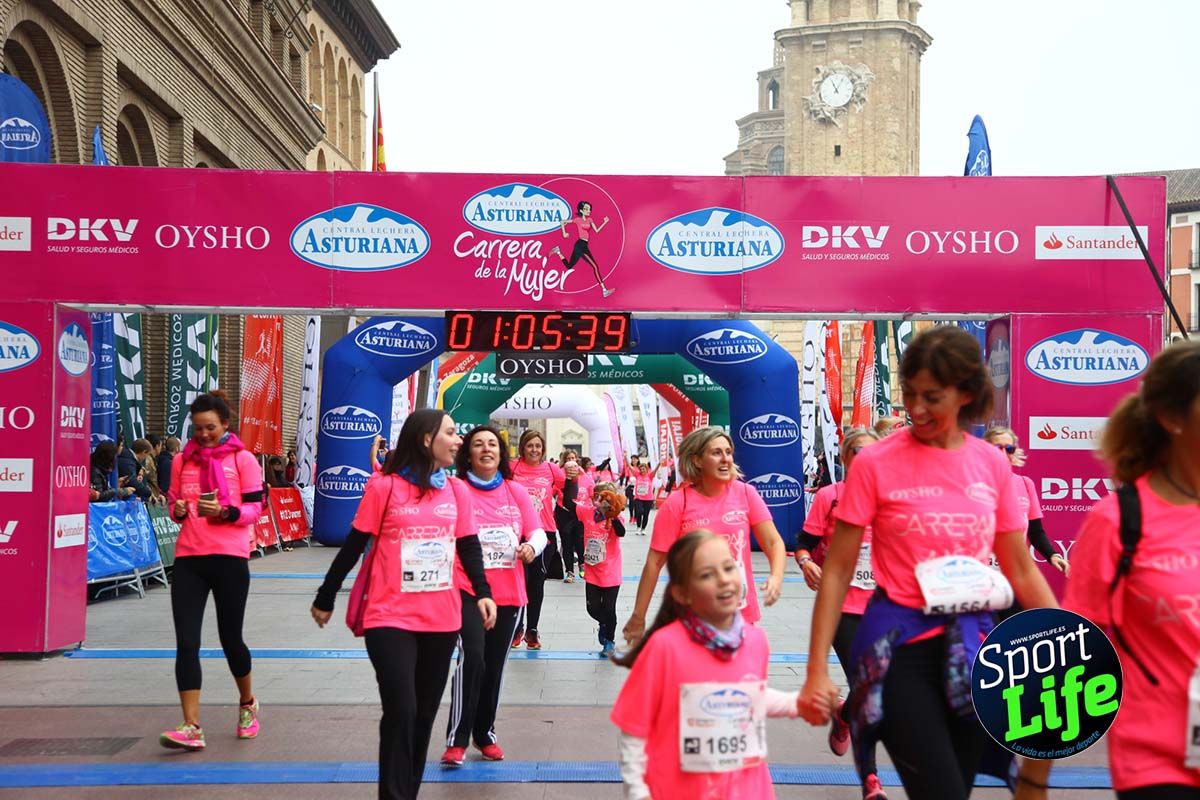 Carrera de la Mujer Zaragoza meta desde 1 h 5 min a 1h 11 min