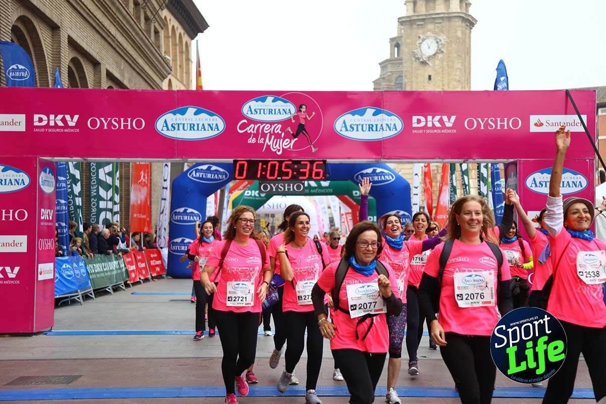 Carrera de la Mujer Zaragoza meta desde 1 h 5 min a 1h 11 min