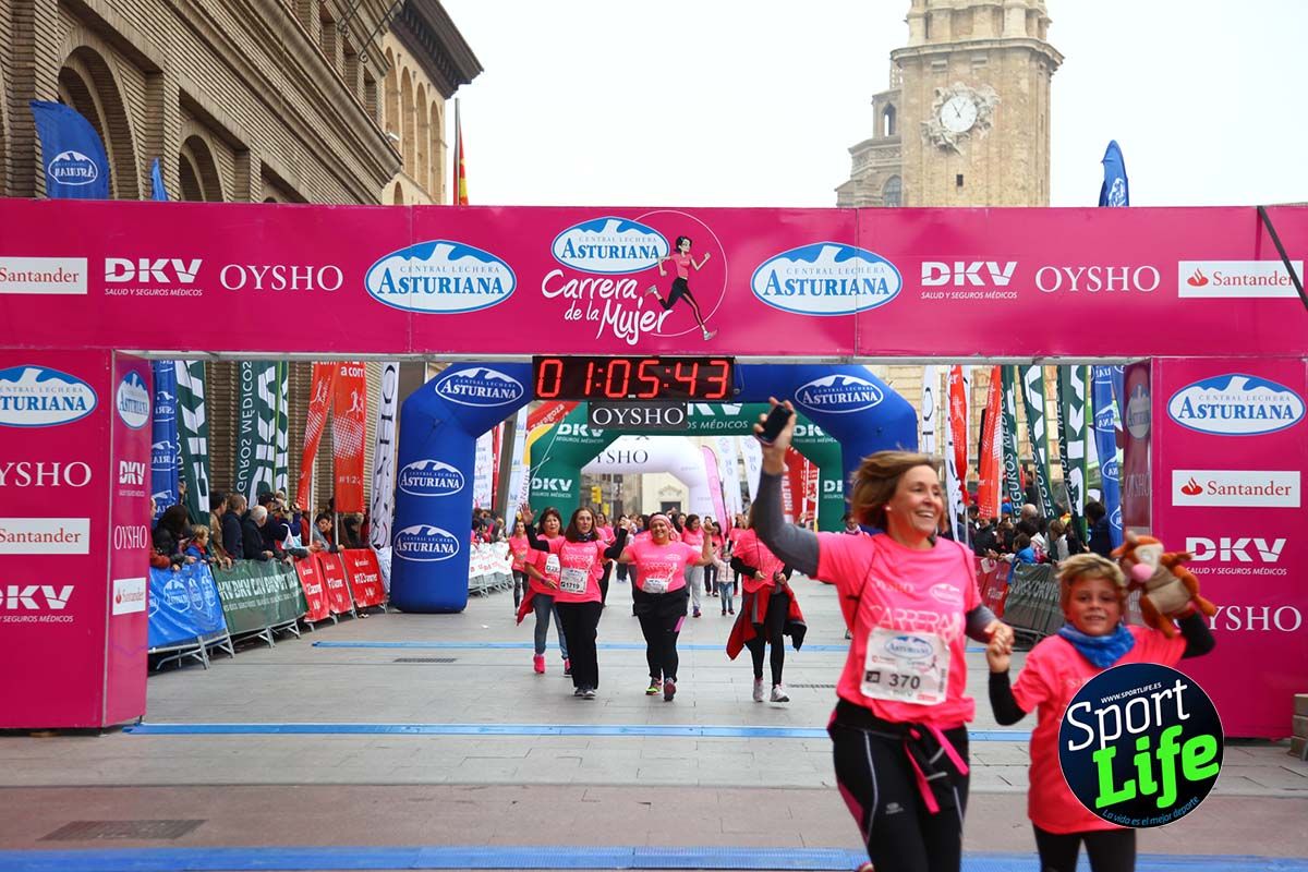 Carrera de la Mujer Zaragoza meta desde 1 h 5 min a 1h 11 min