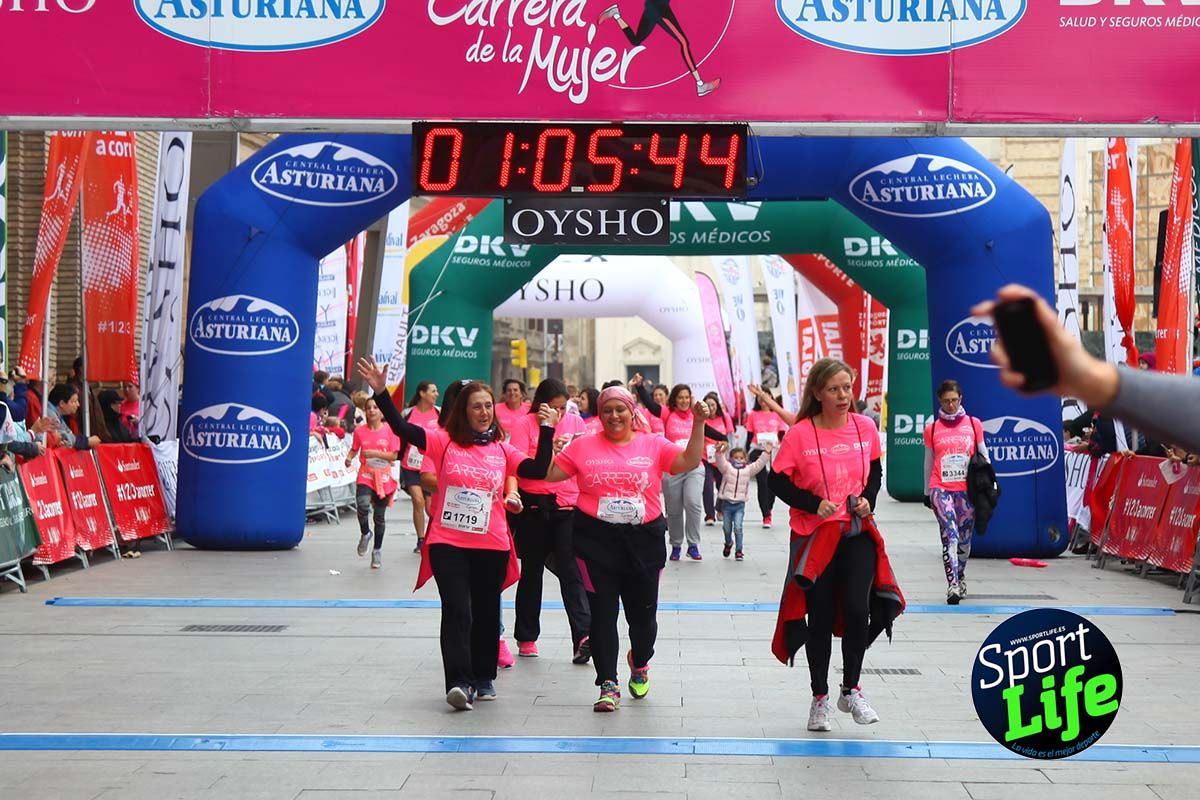 Carrera de la Mujer Zaragoza meta desde 1 h 5 min a 1h 11 min