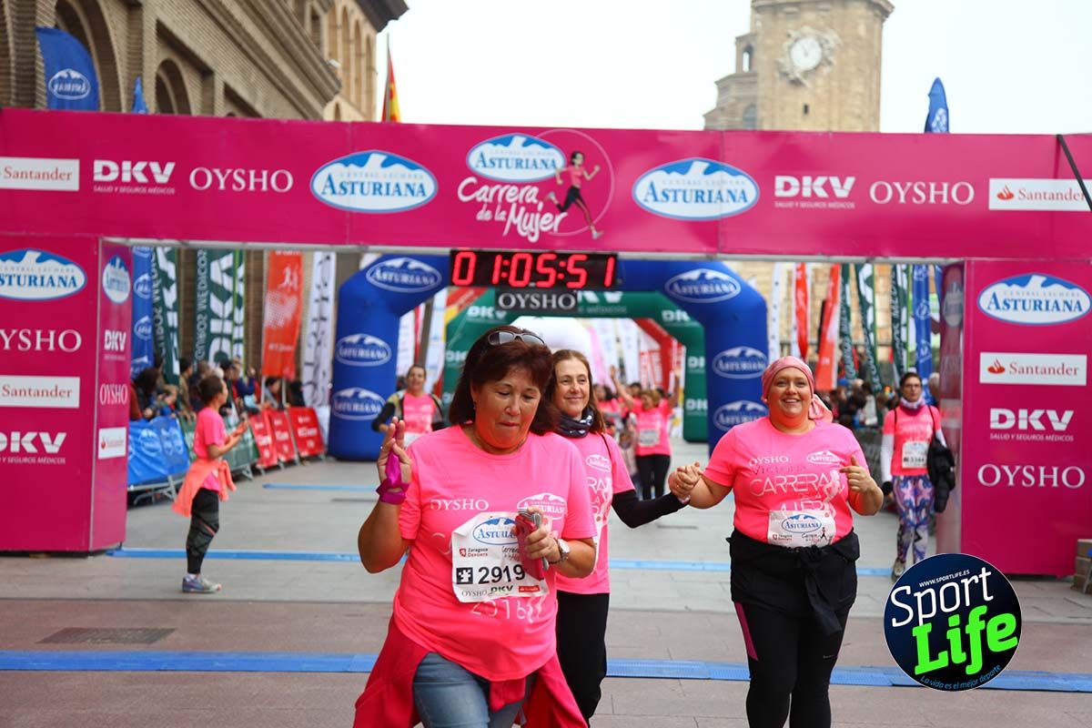 Carrera de la Mujer Zaragoza meta desde 1 h 5 min a 1h 11 min