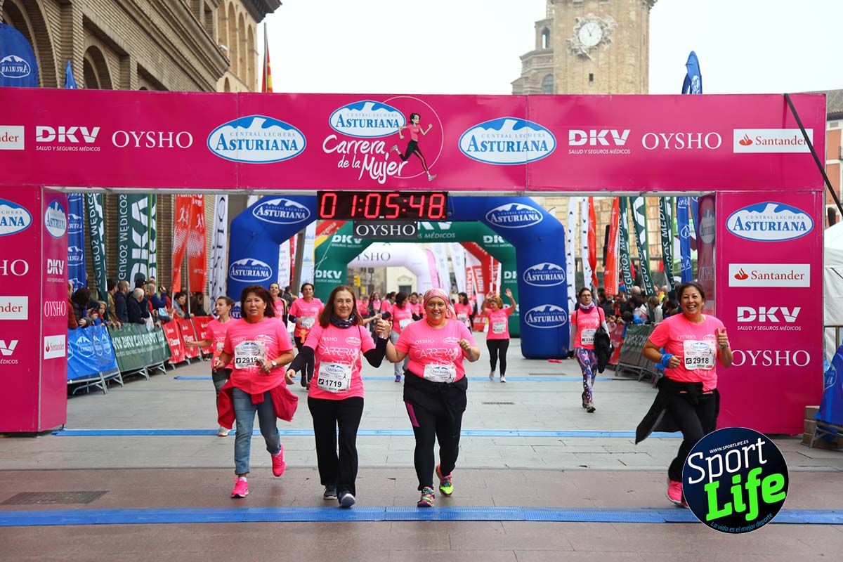 Carrera de la Mujer Zaragoza meta desde 1 h 5 min a 1h 11 min