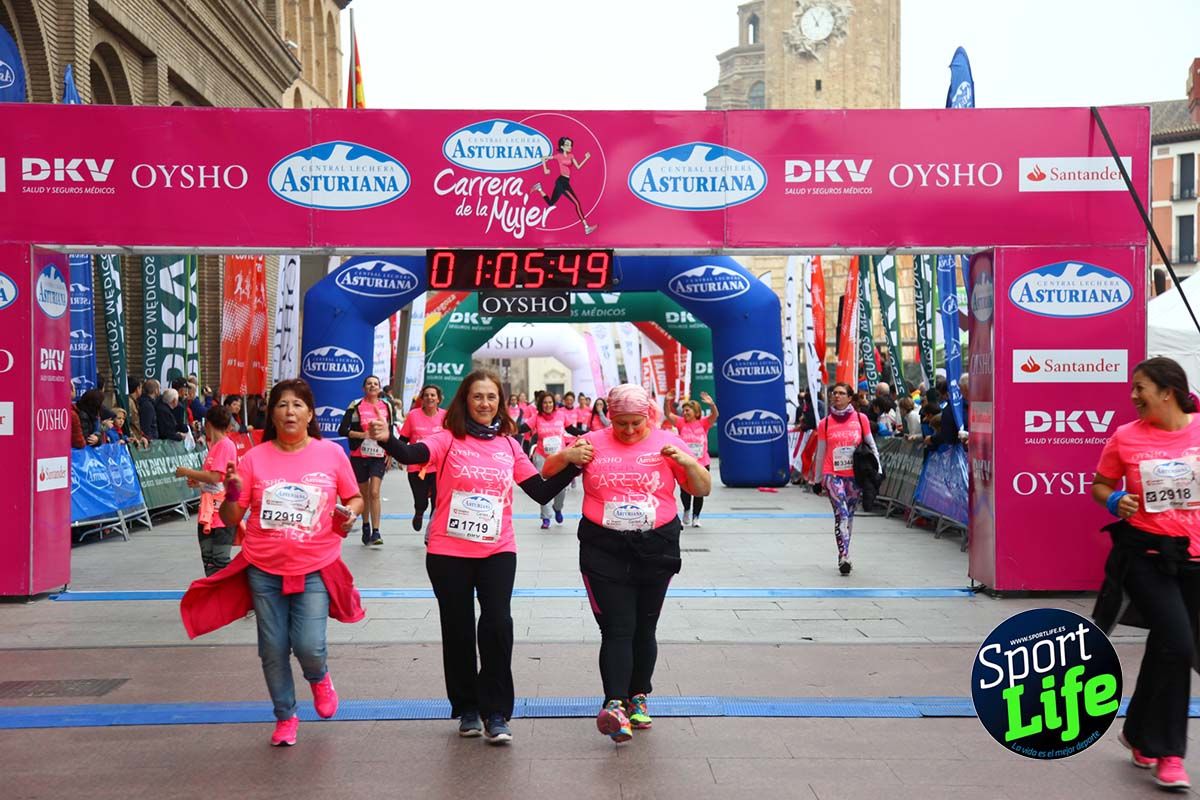 Carrera de la Mujer Zaragoza meta desde 1 h 5 min a 1h 11 min