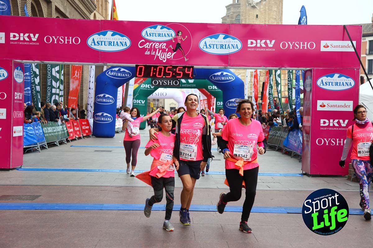 Carrera de la Mujer Zaragoza meta desde 1 h 5 min a 1h 11 min