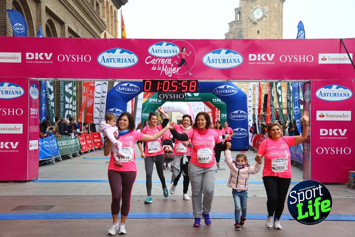 Carrera de la Mujer Zaragoza meta desde 1 h 5 min a 1h 11 min