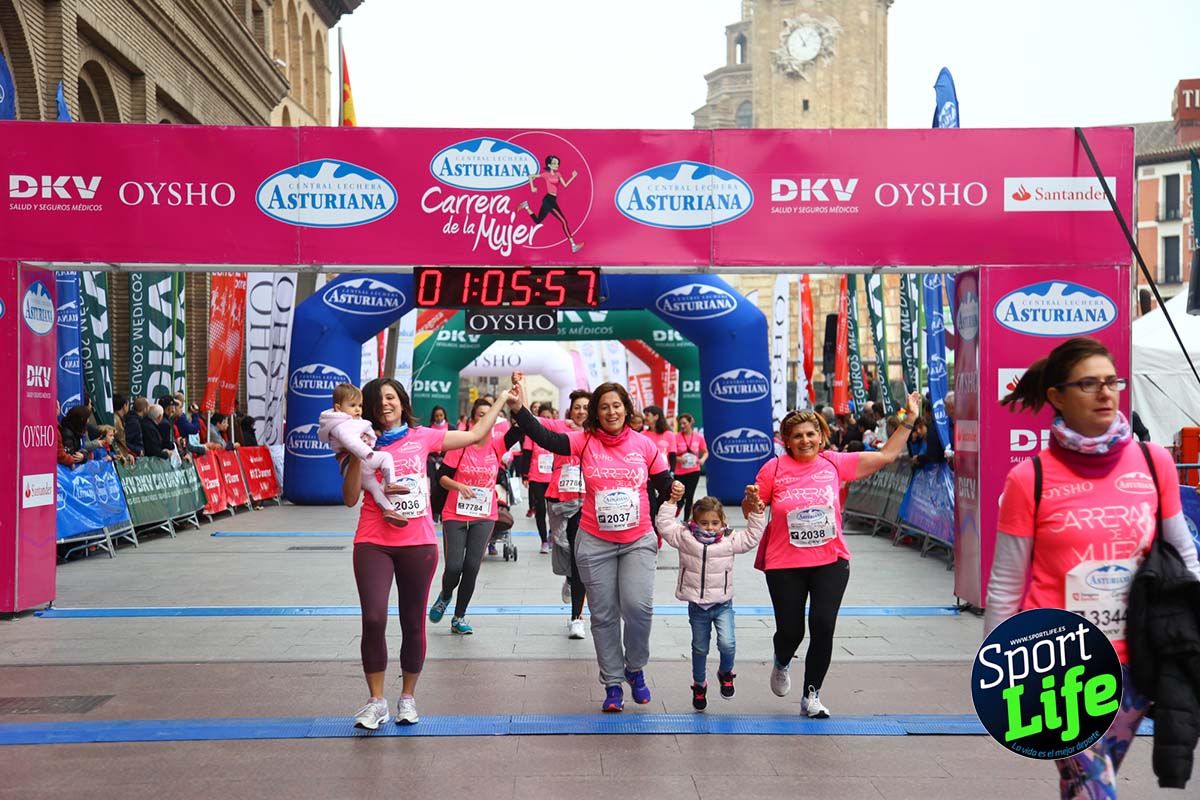 Carrera de la Mujer Zaragoza meta desde 1 h 5 min a 1h 11 min