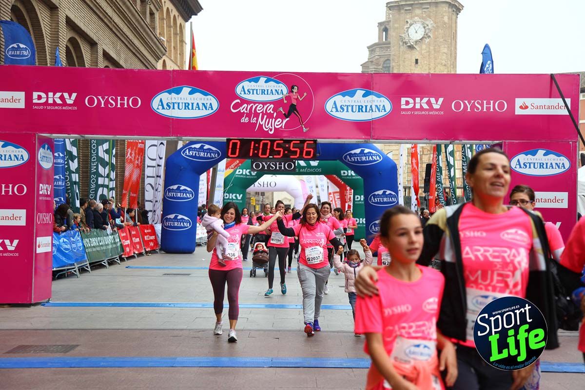Carrera de la Mujer Zaragoza meta desde 1 h 5 min a 1h 11 min