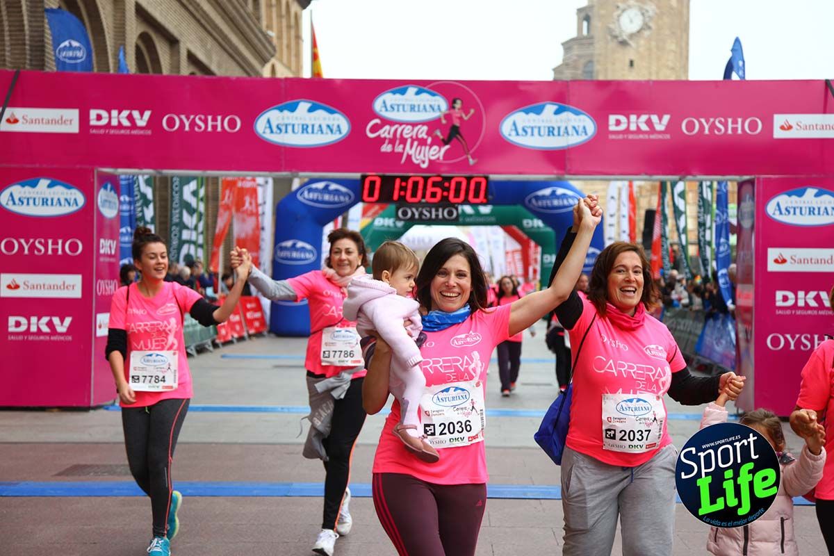 Carrera de la Mujer Zaragoza meta desde 1 h 5 min a 1h 11 min