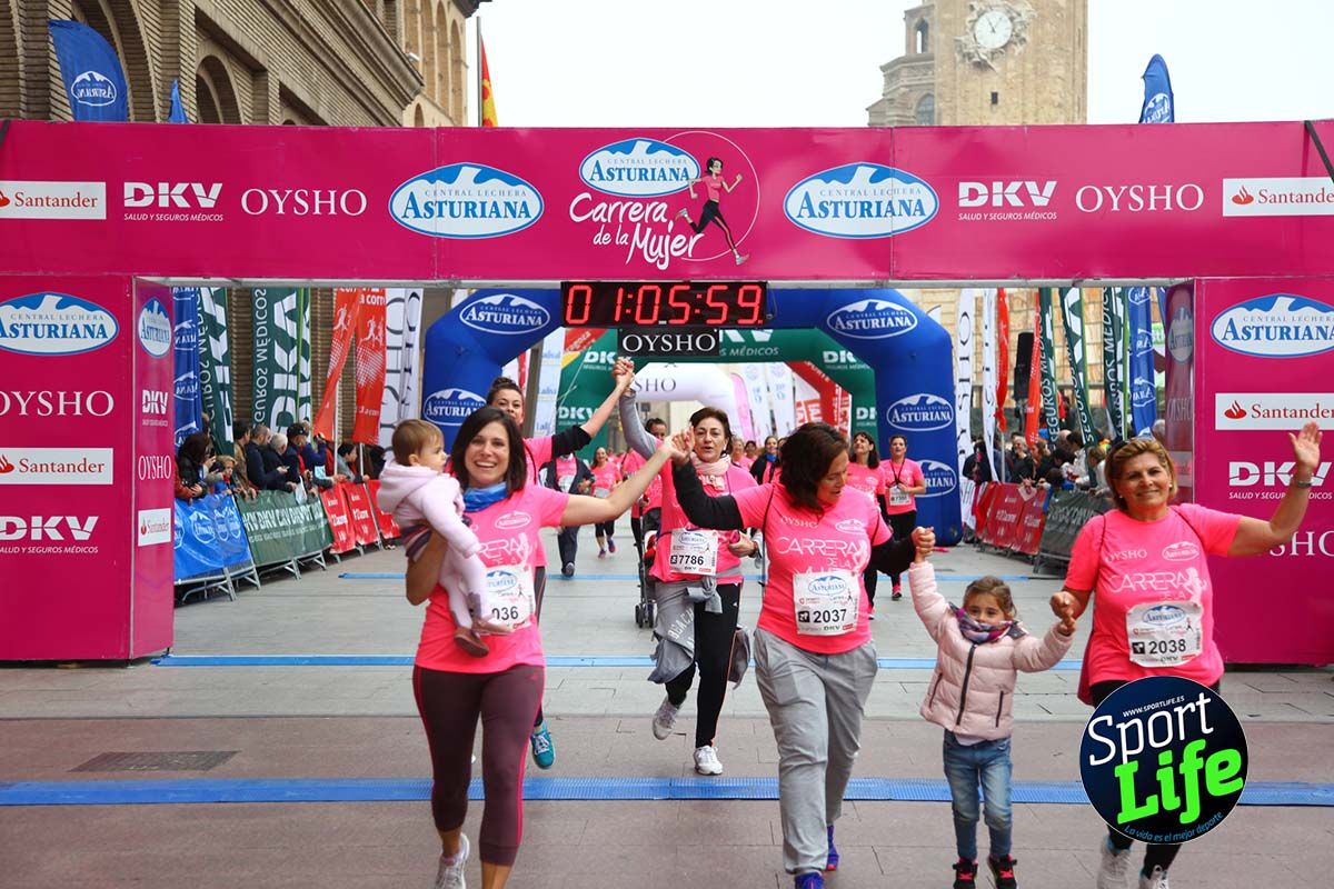 Carrera de la Mujer Zaragoza meta desde 1 h 5 min a 1h 11 min