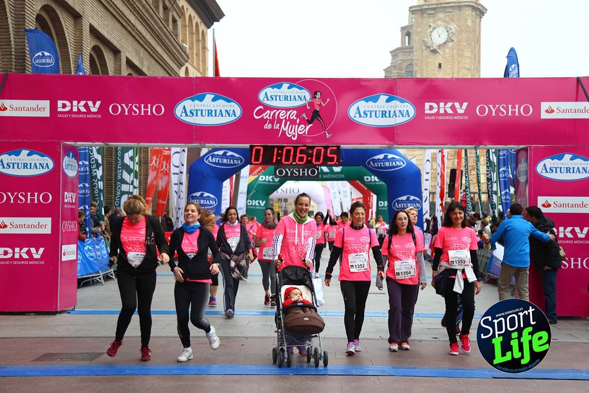 Carrera de la Mujer Zaragoza meta desde 1 h 5 min a 1h 11 min