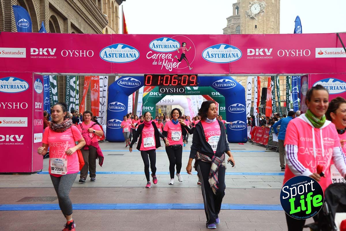 Carrera de la Mujer Zaragoza meta desde 1 h 5 min a 1h 11 min