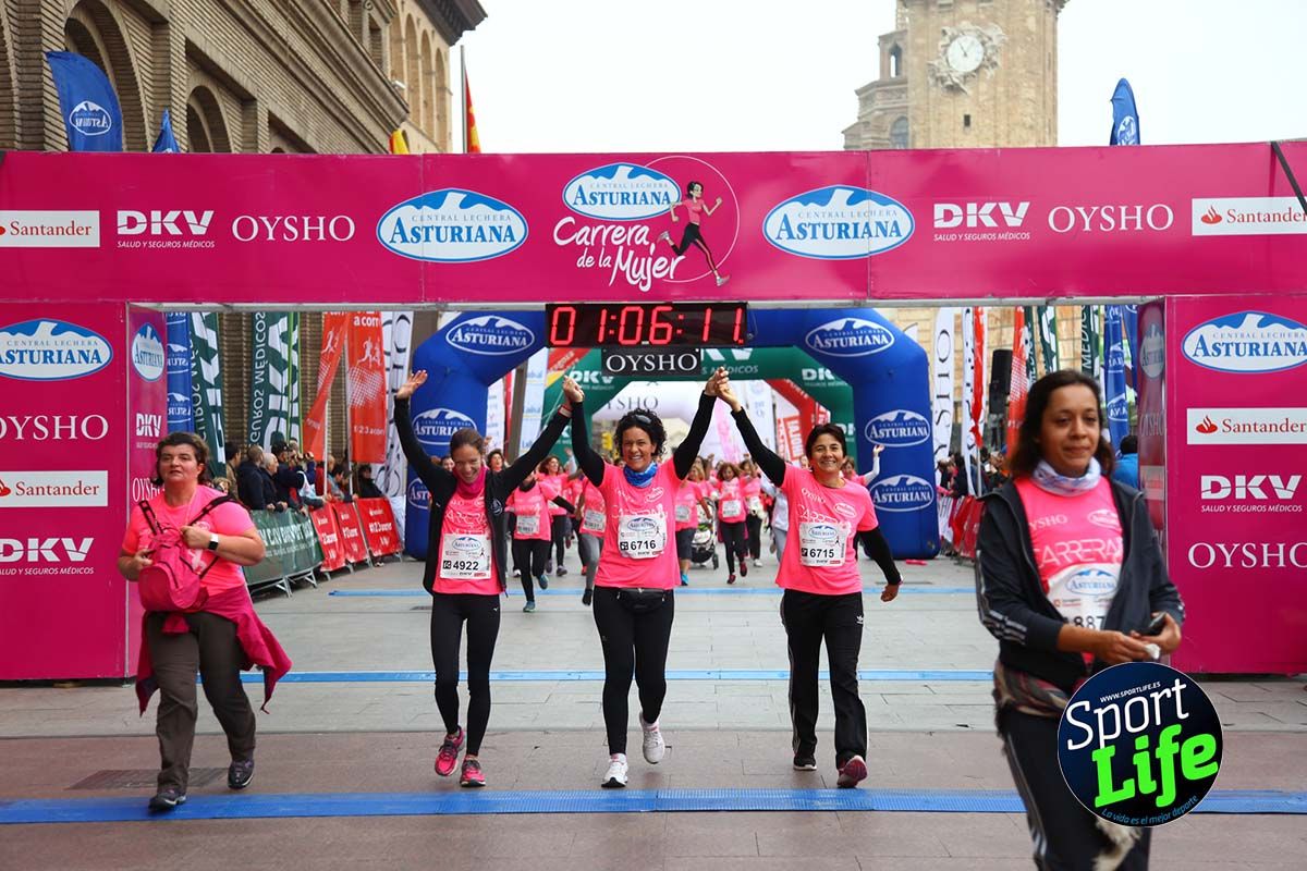 Carrera de la Mujer Zaragoza meta desde 1 h 5 min a 1h 11 min