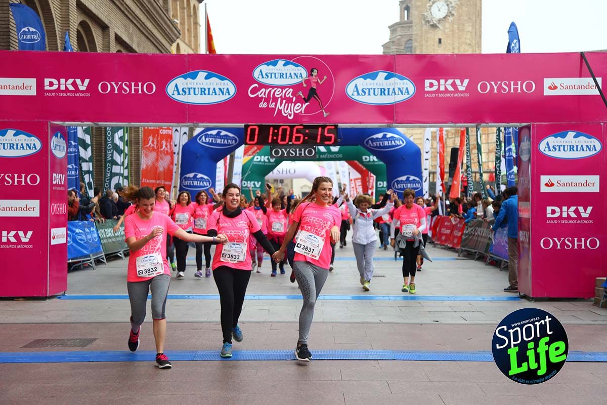Carrera de la Mujer Zaragoza meta desde 1 h 5 min a 1h 11 min
