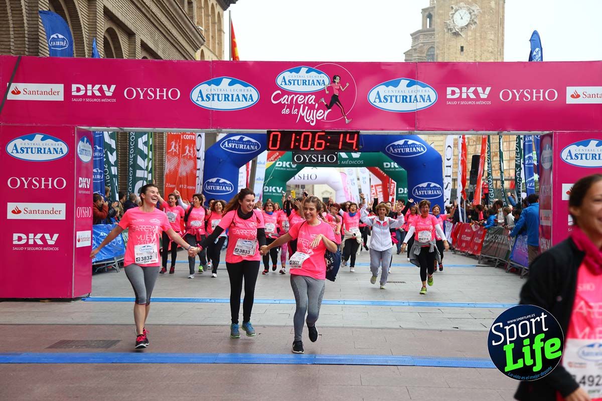 Carrera de la Mujer Zaragoza meta desde 1 h 5 min a 1h 11 min