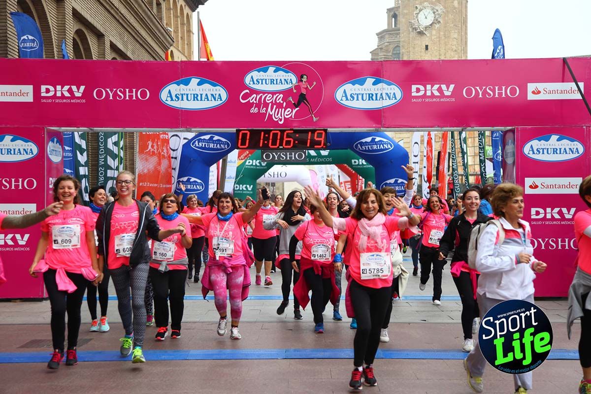 Carrera de la Mujer Zaragoza meta desde 1 h 5 min a 1h 11 min