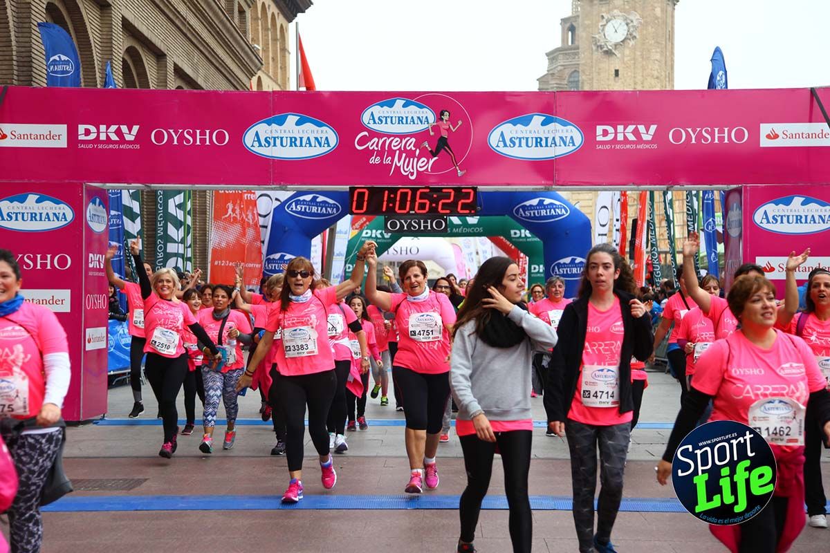 Carrera de la Mujer Zaragoza meta desde 1 h 5 min a 1h 11 min
