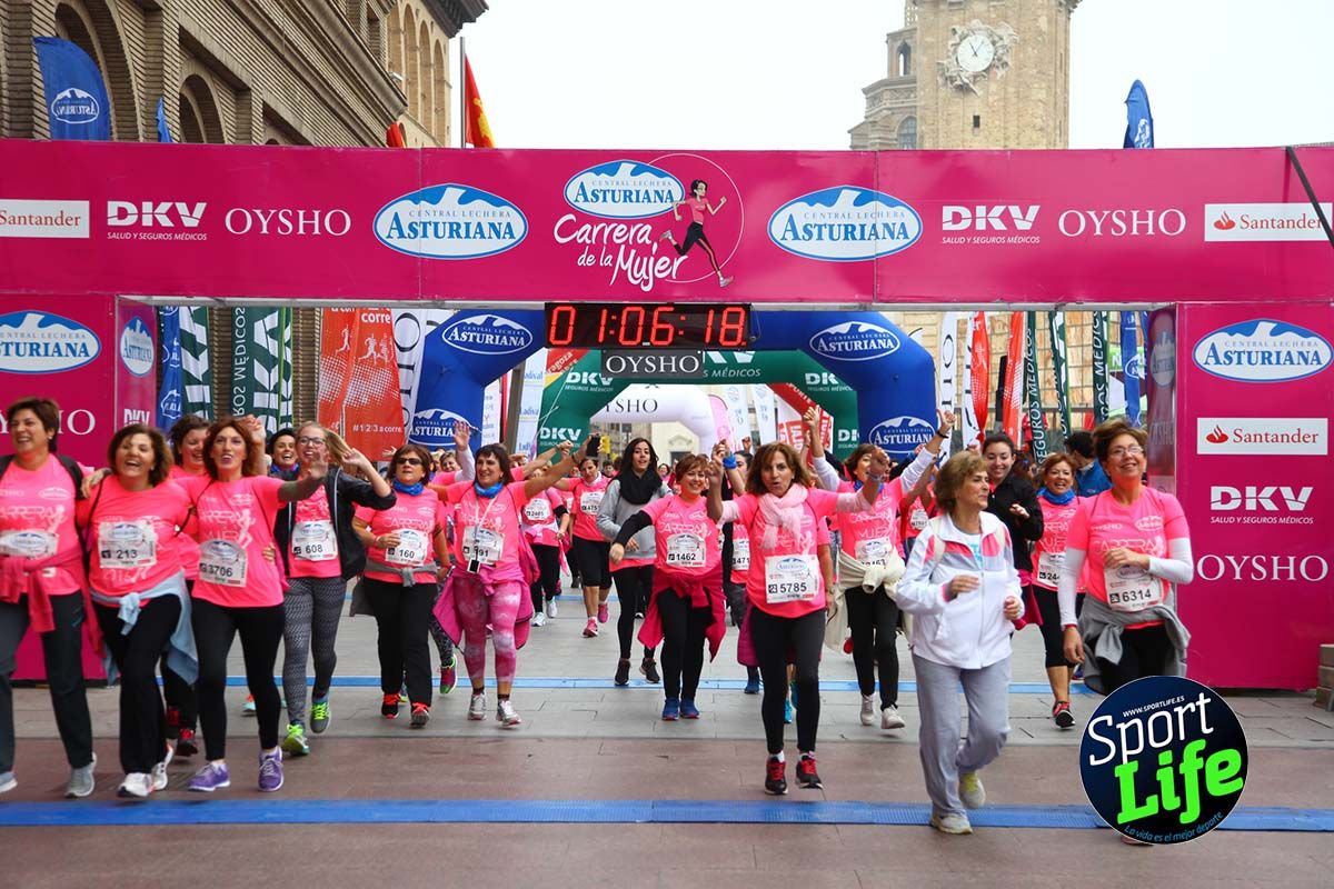 Carrera de la Mujer Zaragoza meta desde 1 h 5 min a 1h 11 min