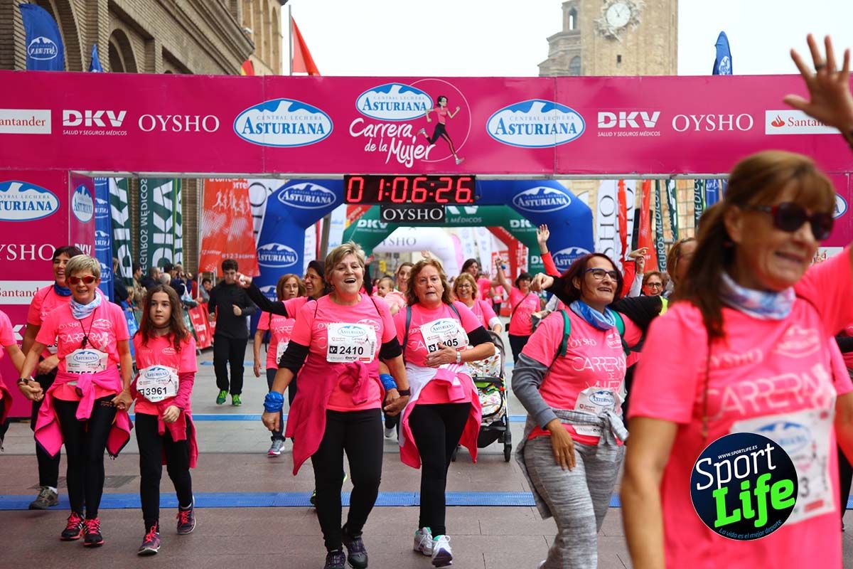 Carrera de la Mujer Zaragoza meta desde 1 h 5 min a 1h 11 min