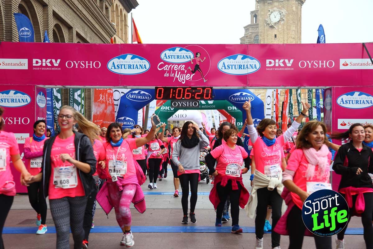 Carrera de la Mujer Zaragoza meta desde 1 h 5 min a 1h 11 min