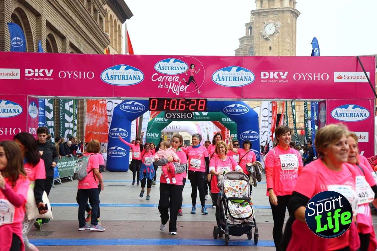 Carrera de la Mujer Zaragoza meta desde 1 h 5 min a 1h 11 min