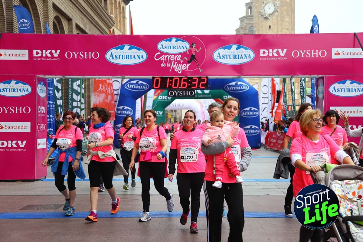 Carrera de la Mujer Zaragoza meta desde 1 h 5 min a 1h 11 min