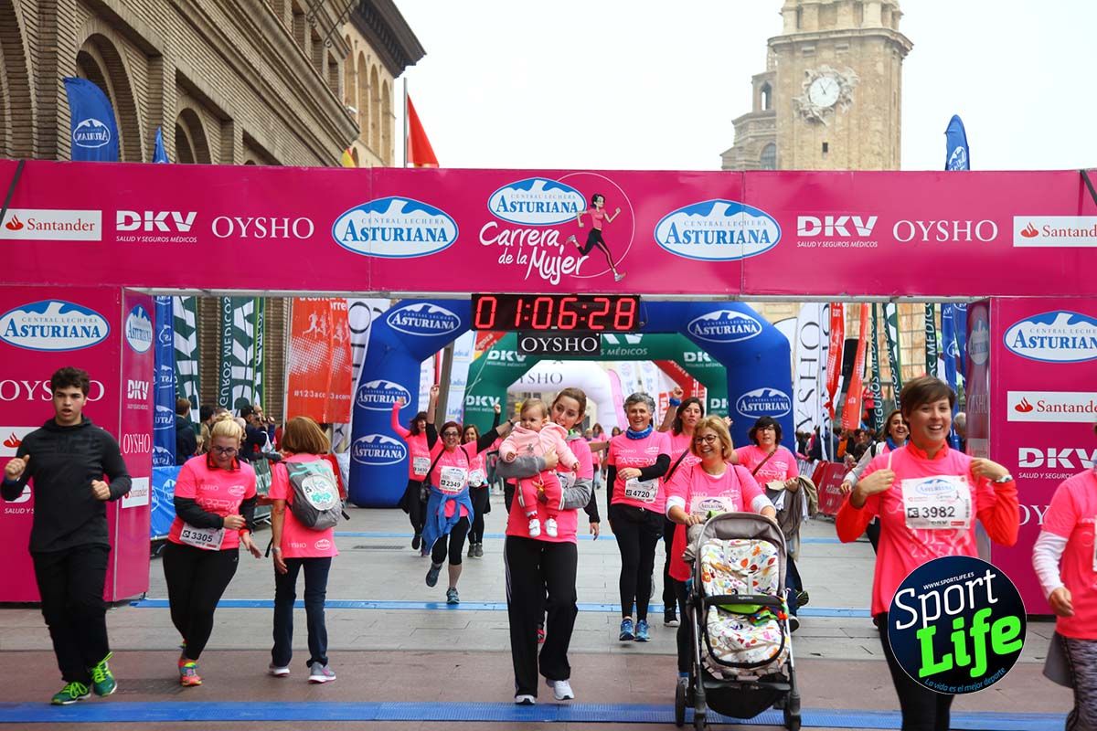 Carrera de la Mujer Zaragoza meta desde 1 h 5 min a 1h 11 min