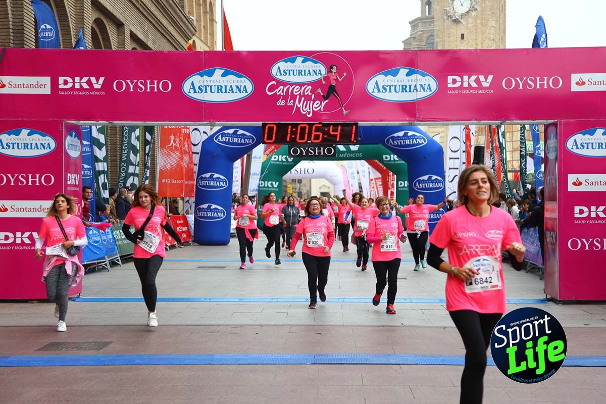 Carrera de la Mujer Zaragoza meta desde 1 h 5 min a 1h 11 min