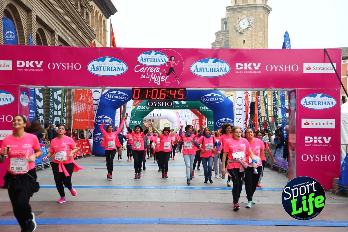 Carrera de la Mujer Zaragoza meta desde 1 h 5 min a 1h 11 min