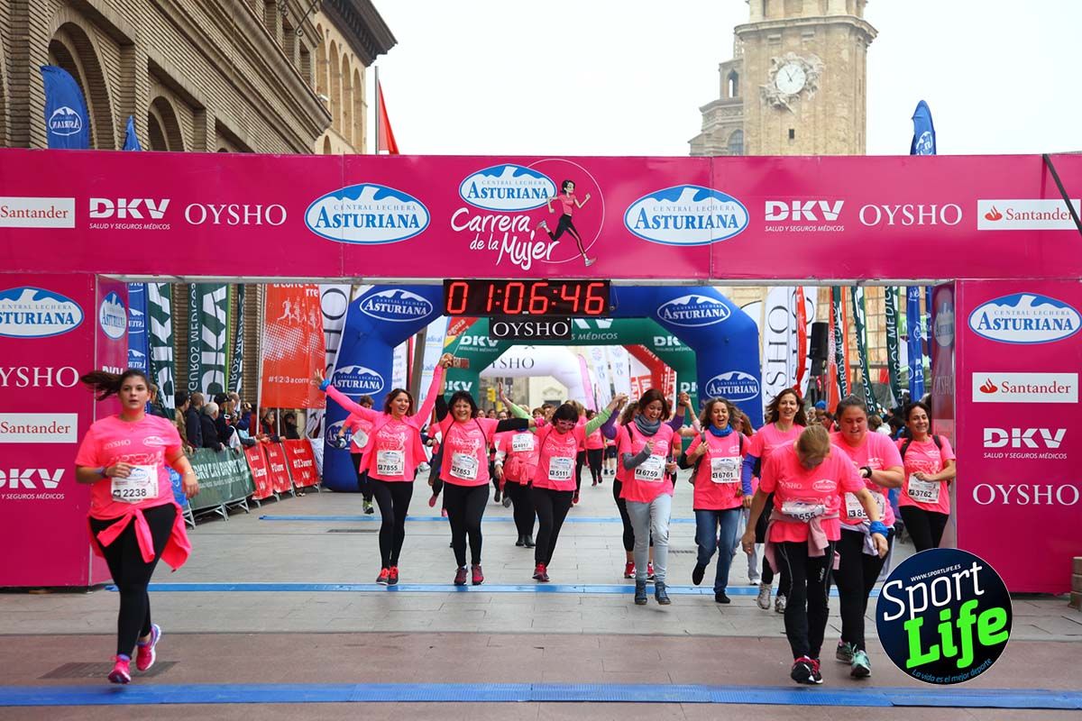 Carrera de la Mujer Zaragoza meta desde 1 h 5 min a 1h 11 min