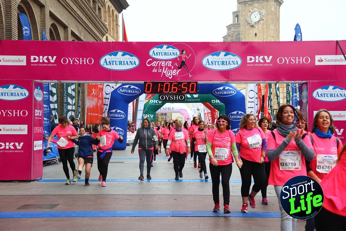 Carrera de la Mujer Zaragoza meta desde 1 h 5 min a 1h 11 min