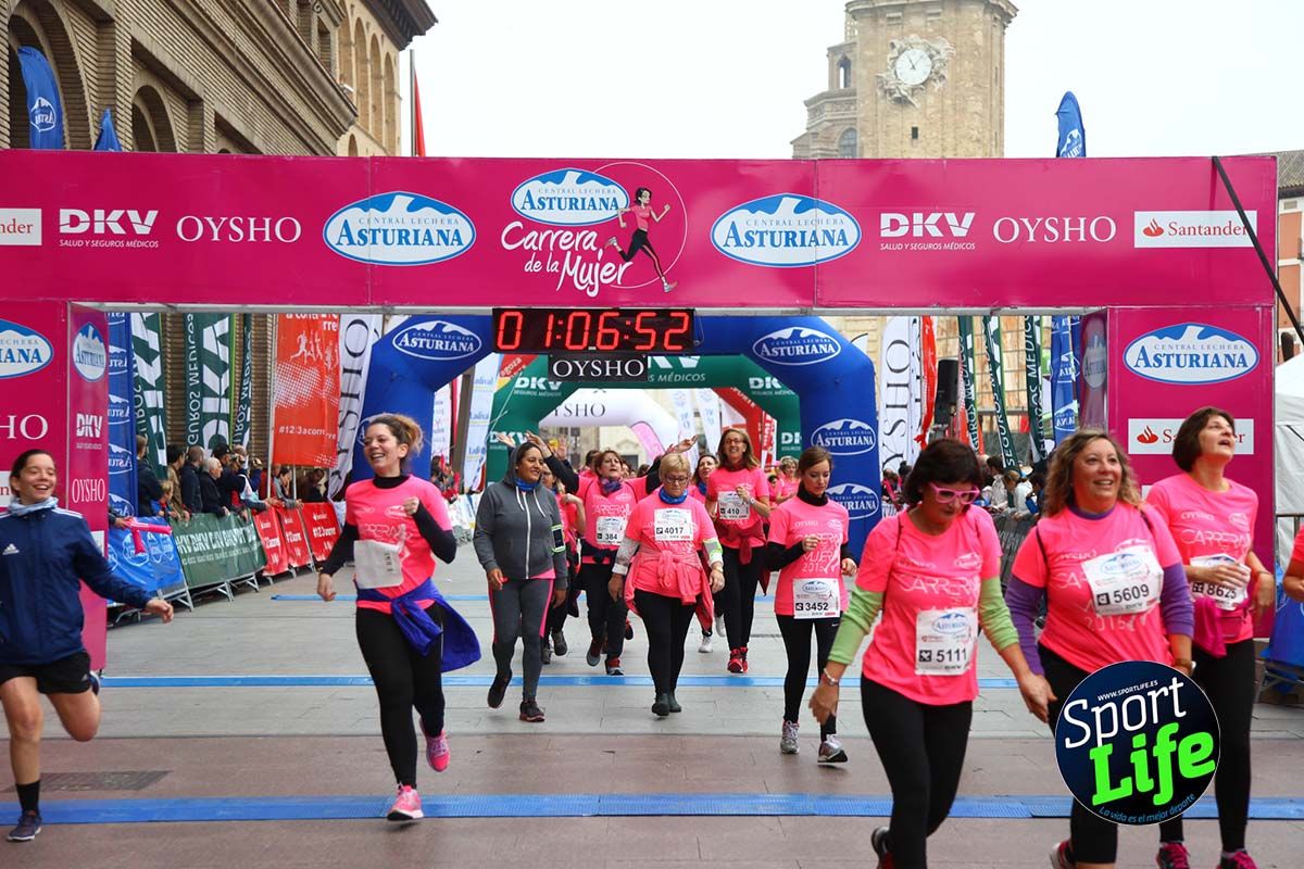 Carrera de la Mujer Zaragoza meta desde 1 h 5 min a 1h 11 min