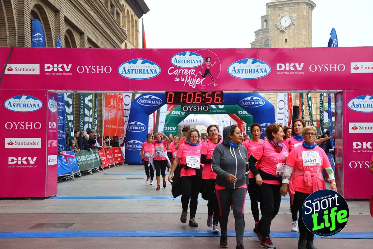 Carrera de la Mujer Zaragoza meta desde 1 h 5 min a 1h 11 min