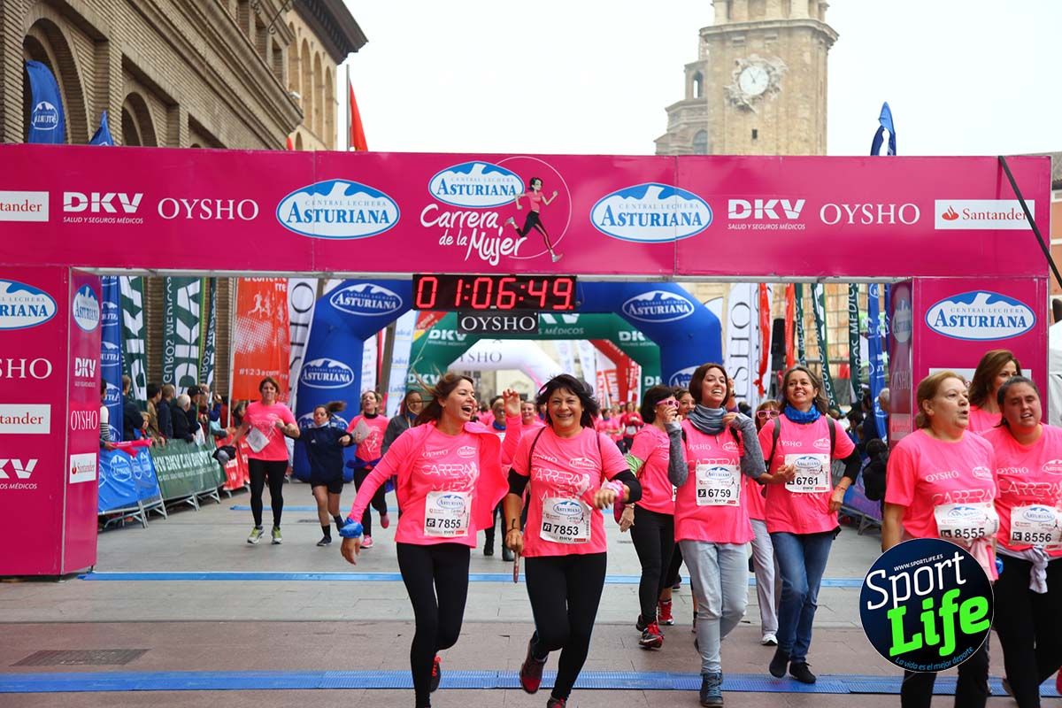 Carrera de la Mujer Zaragoza meta desde 1 h 5 min a 1h 11 min