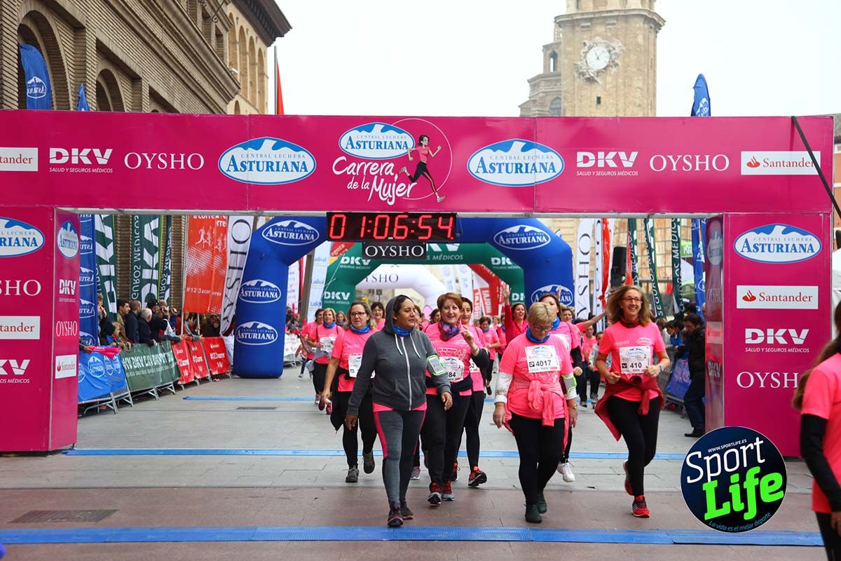 Carrera de la Mujer Zaragoza meta desde 1 h 5 min a 1h 11 min