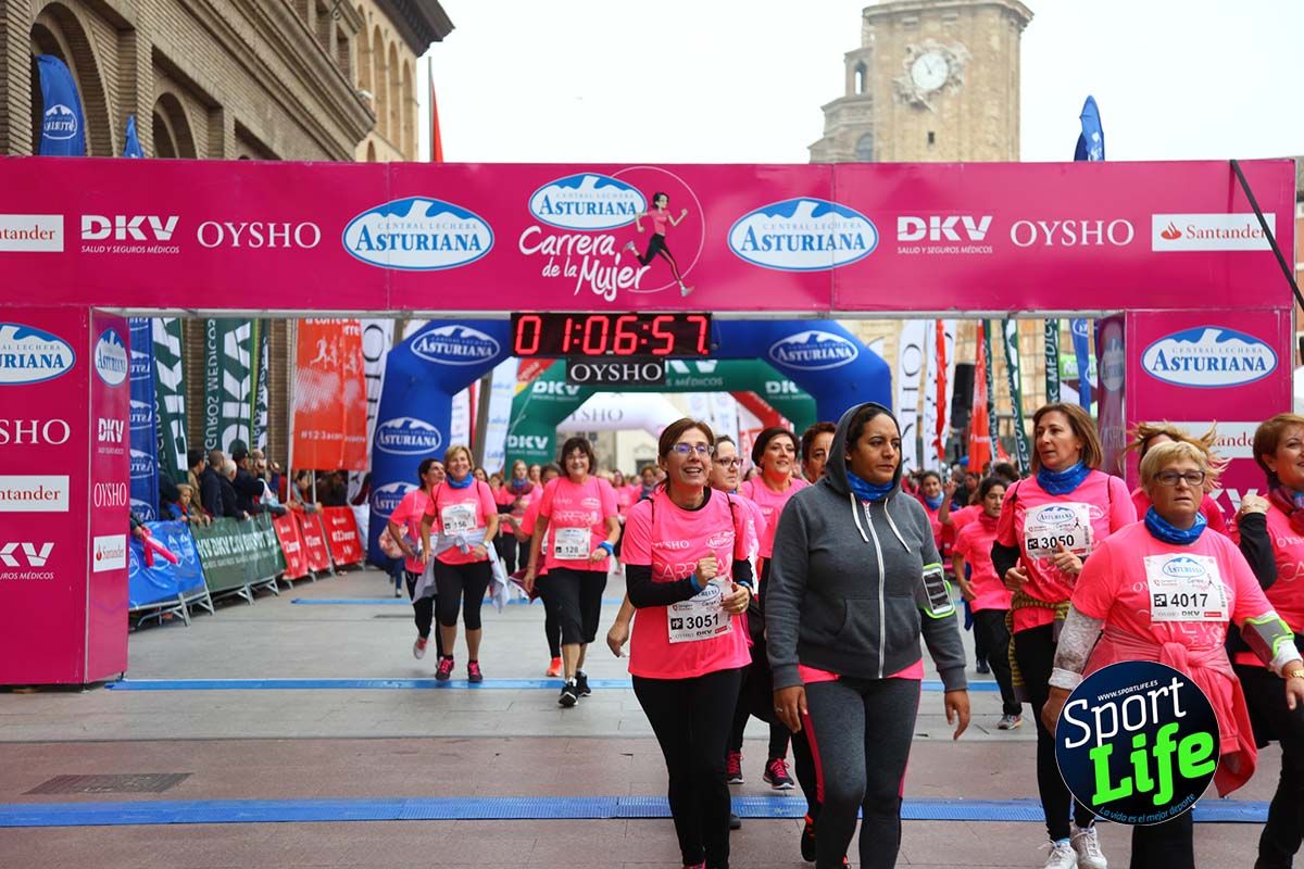 Carrera de la Mujer Zaragoza meta desde 1 h 5 min a 1h 11 min