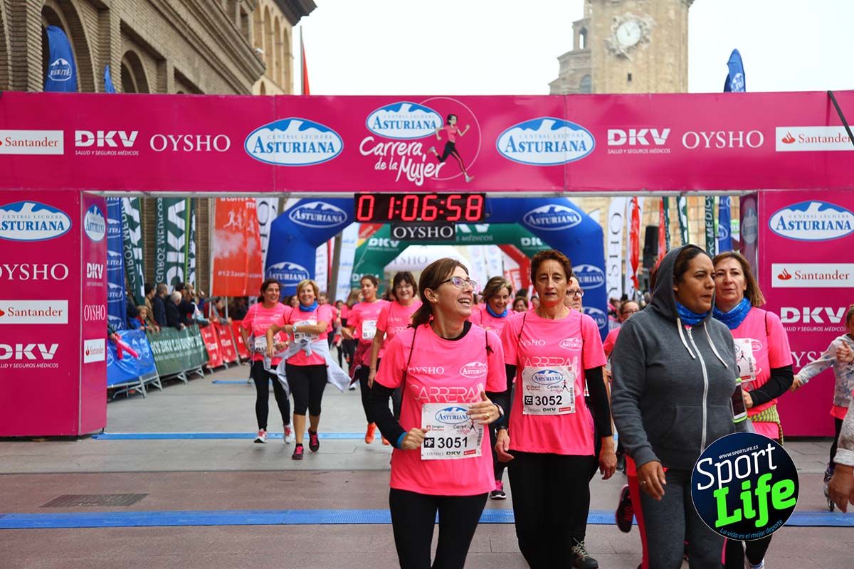 Carrera de la Mujer Zaragoza meta desde 1 h 5 min a 1h 11 min