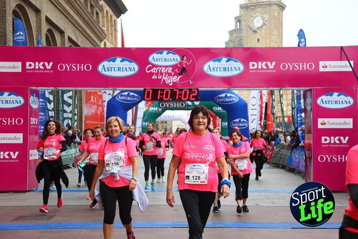 Carrera de la Mujer Zaragoza meta desde 1 h 5 min a 1h 11 min