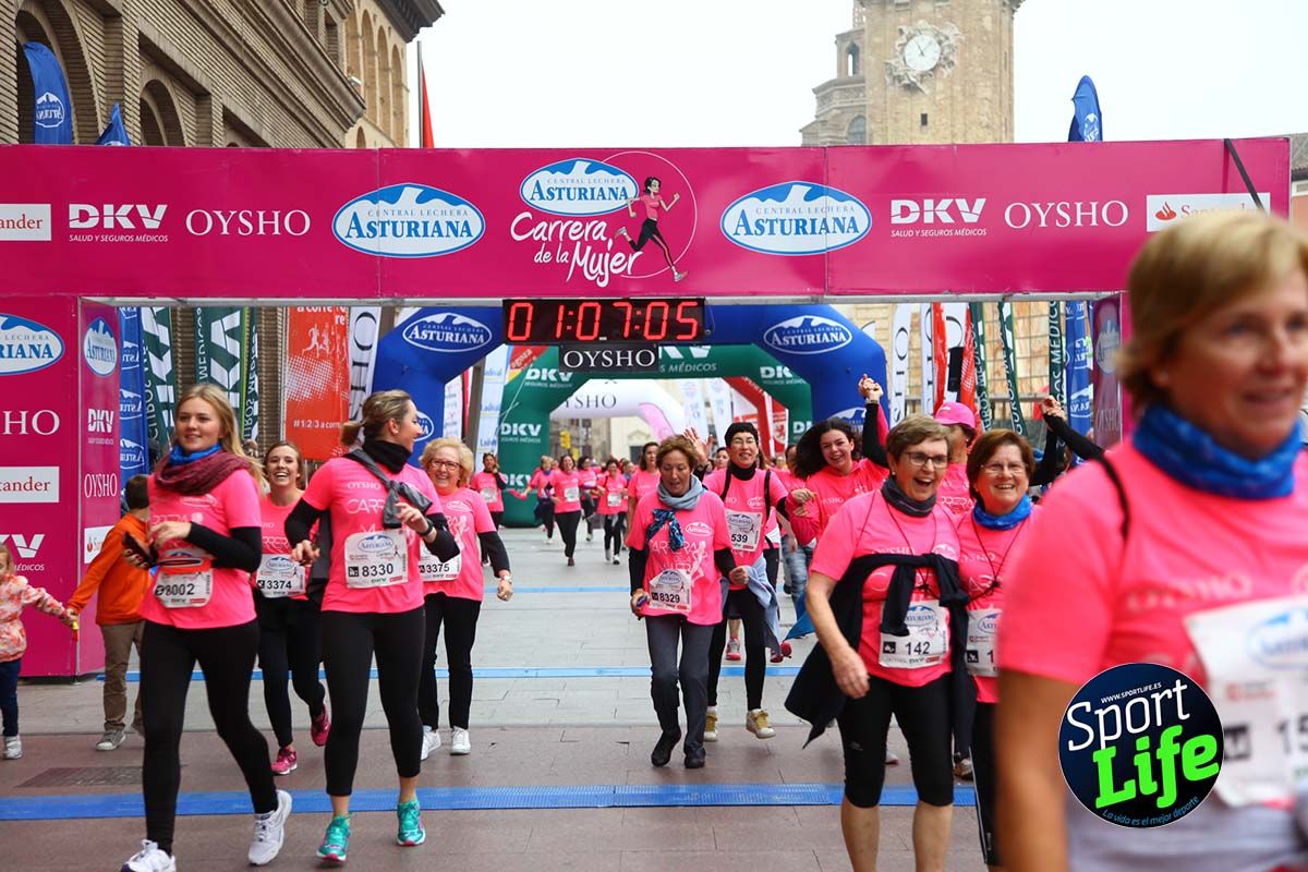 Carrera de la Mujer Zaragoza meta desde 1 h 5 min a 1h 11 min