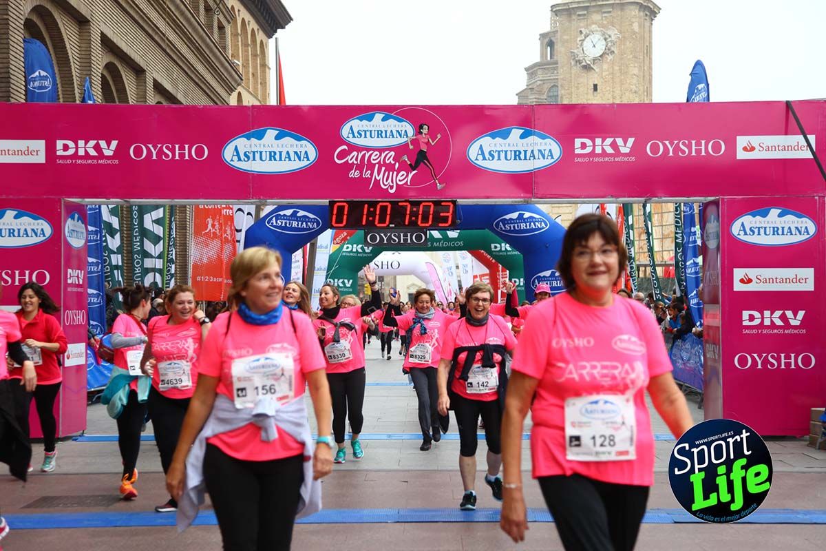 Carrera de la Mujer Zaragoza meta desde 1 h 5 min a 1h 11 min