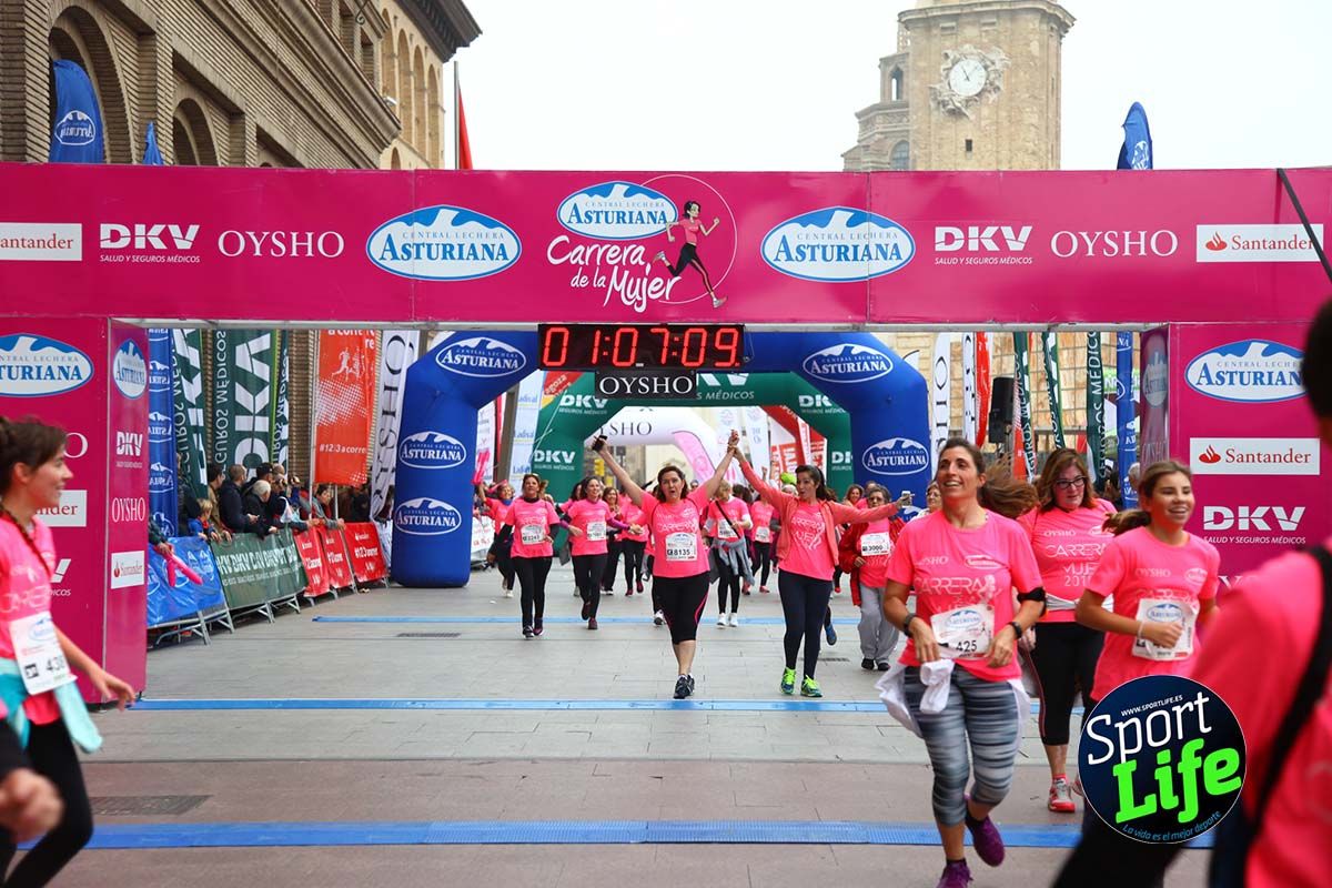 Carrera de la Mujer Zaragoza meta desde 1 h 5 min a 1h 11 min