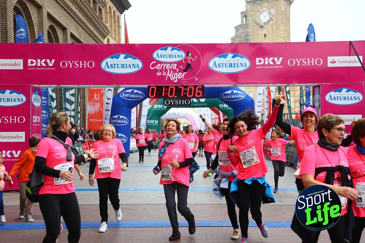 Carrera de la Mujer Zaragoza meta desde 1 h 5 min a 1h 11 min