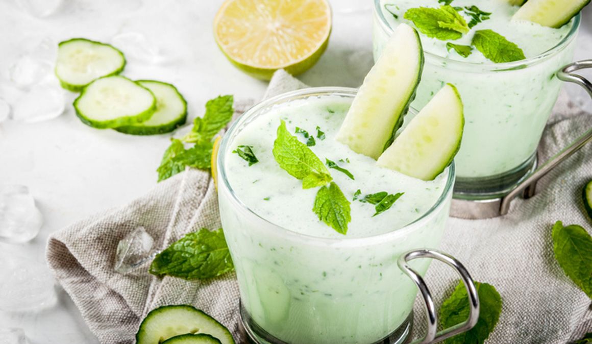 Batido de yogur pepino y menta