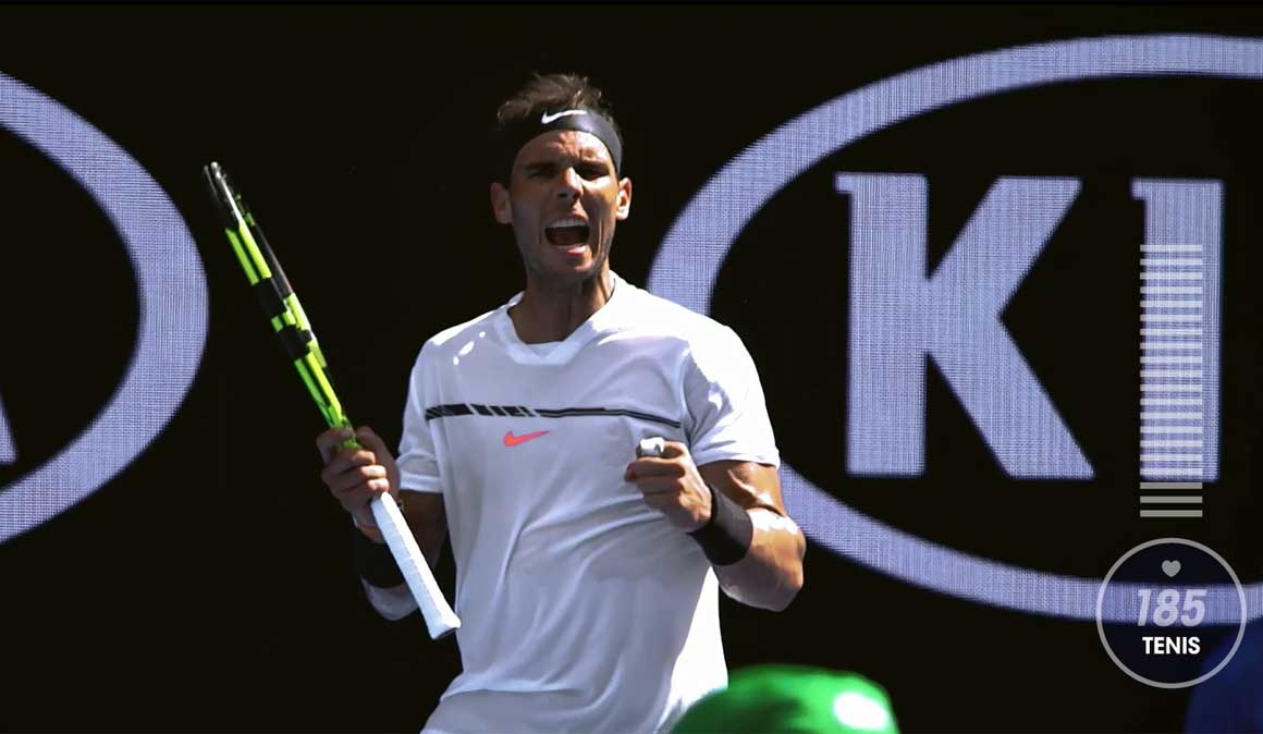 Haz clic en la foto y verás cómo le sube el pulso a Rafa Nadal.