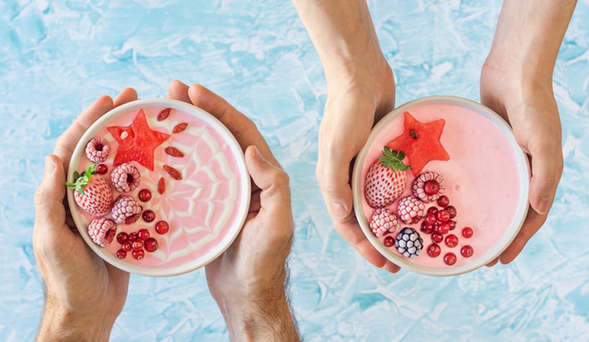 Helado proteico de fresas para ganar masa muscular