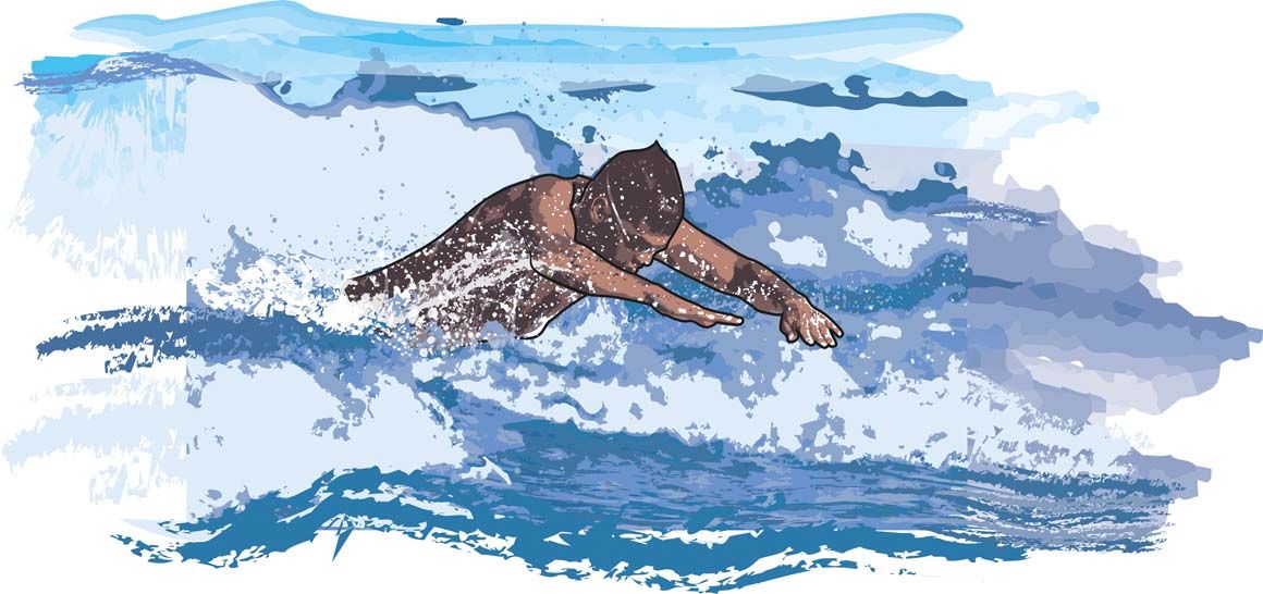 Nado en aguas abiertas, técnica para nadar con olas