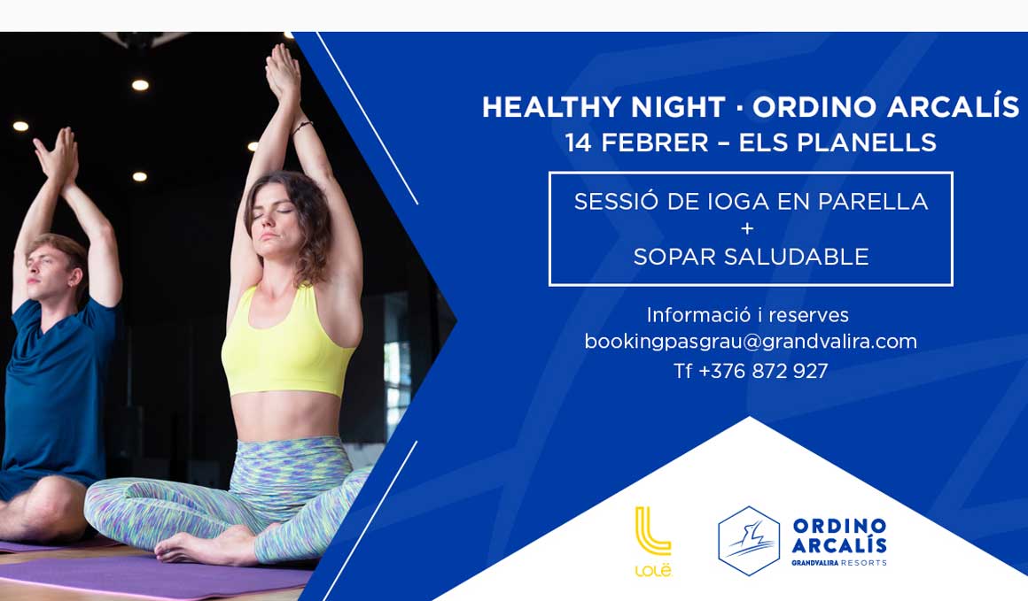 Yoga en parejas y cena saludable en Ordino Arcalís para San Valentín