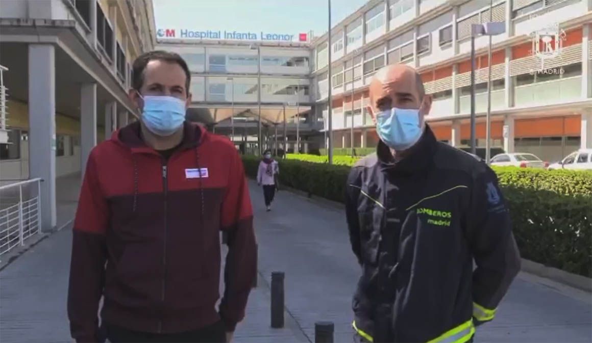 Motorpress Ibérica y Bomberos de Madrid realizan el "avituallamiento" en hospitales de Madrid