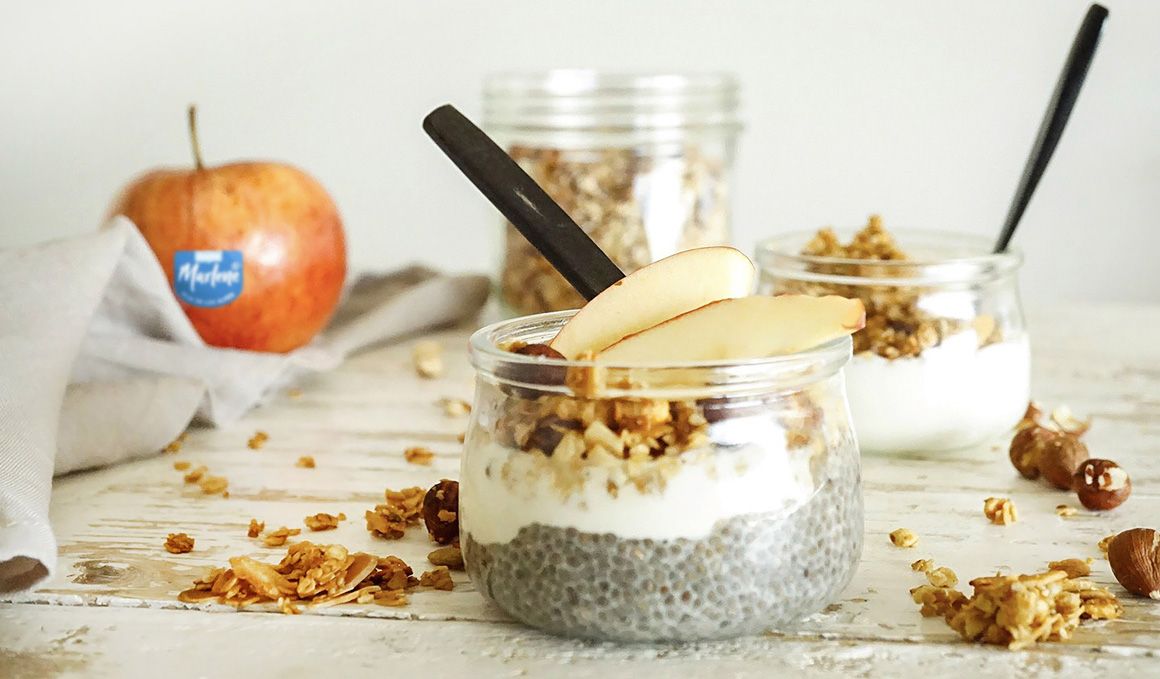 Receta de Granola de Manzana con Chía Pudding