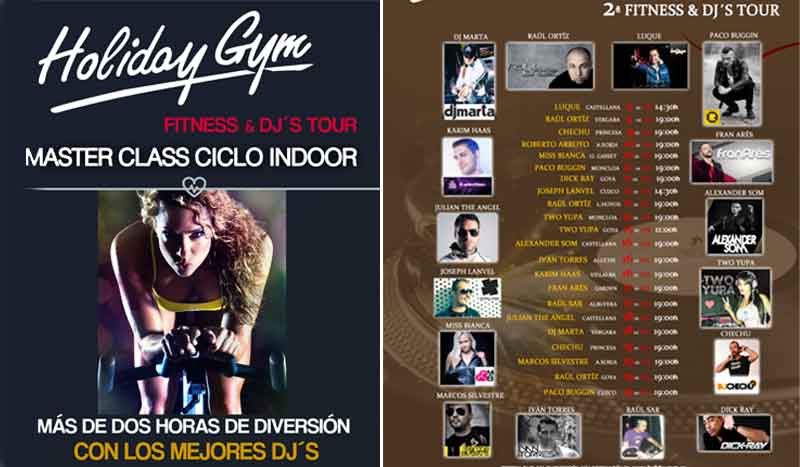 Pedaladas a todo ritmo con Holiday Gym Fitness & DJ´S Tour